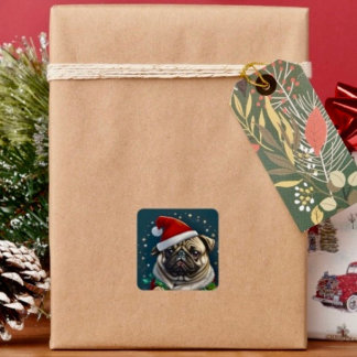 Sticker Carré Collection Puggy Claus