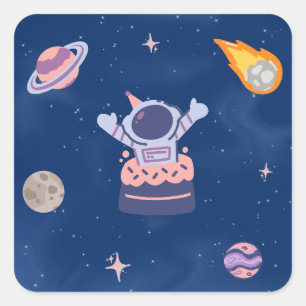 Sticker Carré Collection Space Party !