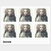 Sticker Carré Collection Zodiac Futuriste Virgo (Feuille)