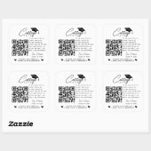 Sticker Carré College Fund Qr Code Black White Graduation Modern (Feuille)