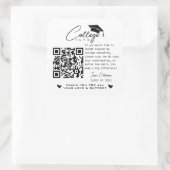 Sticker Carré College Fund Qr Code Black White Graduation Modern (Sac)