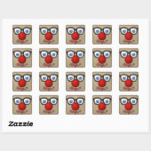 Sticker Carré coller un sourire (Feuille)