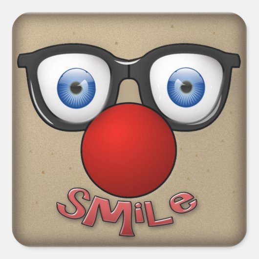 Sticker Carré coller un sourire (Devant)