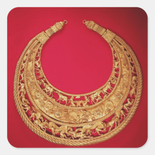 Sticker Carré Collier avec des scènes pastorales