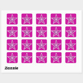 Sticker Carré Collier carré rose Star rose (Feuille)