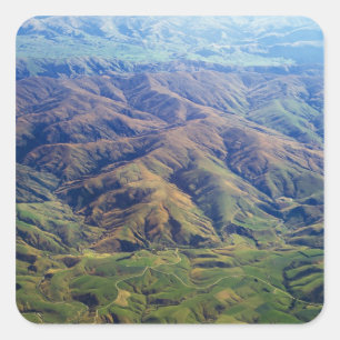 Sticker Carré Collines à rouleaux dans la région de Southland en