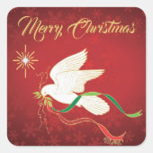 Sticker Carré Colombe blanche (Devant)