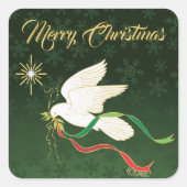 Sticker Carré Colombe blanche (Devant)