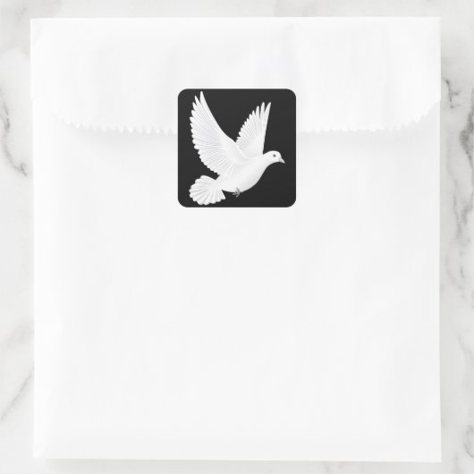 Sticker Carré Colombe blanche (Sac)