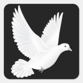 Sticker Carré Colombe blanche (Devant)