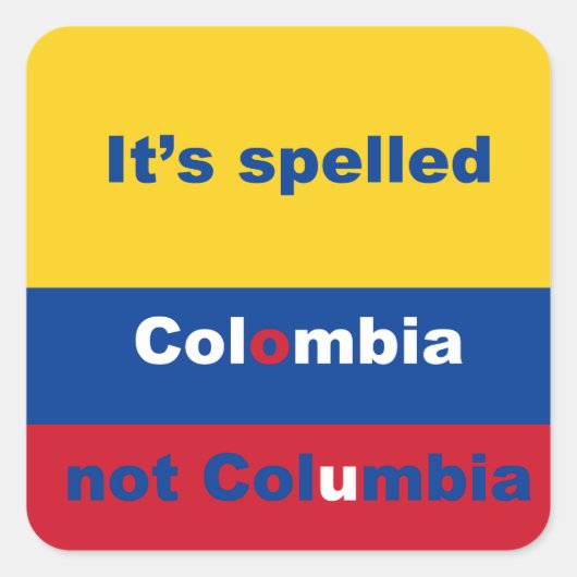 Sticker Carré Colombie pas Columbia (Devant)