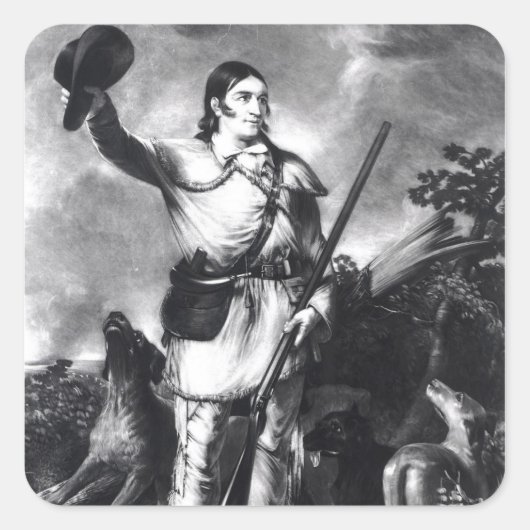 Sticker Carré Colonel Davy Crockett (Devant)