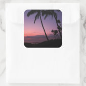 Sticker Carré Colonne de coucher de soleil tropical rose et viol (Sac)