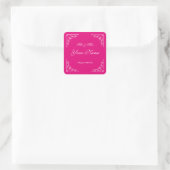 Sticker Carré Colonne de mariage rose framboise (Sac)