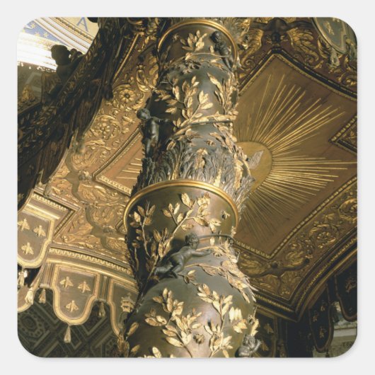 Sticker Carré Colonne de sucre d'orge du Baldacchino (Devant)