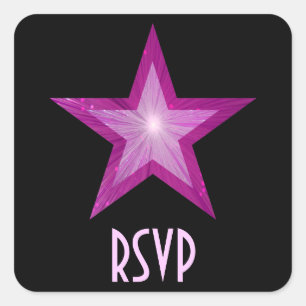 Sticker Carré Colonne noire de l'carré RSVP Star rose