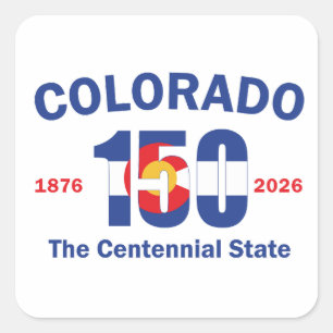 Sticker Carré Colorado 150 l'État du centenaire