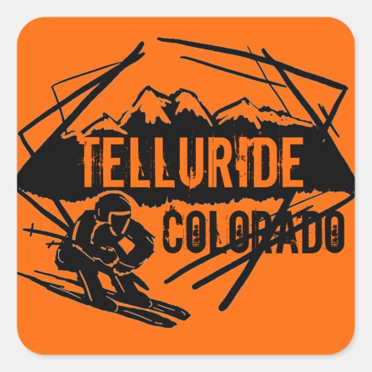 Sticker Carré Colorado de Telluride (Devant)