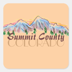 Sticker Carré Colorado du comté de Summit