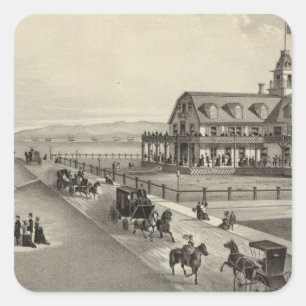 Sticker Carré Colorado House, Ocean Beach, NJ