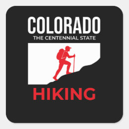 Sticker Carré Colorado Randonnée – L'État du Centenaire USA
