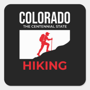 Sticker Carré Colorado Randonnée – L'État du Centenaire USA