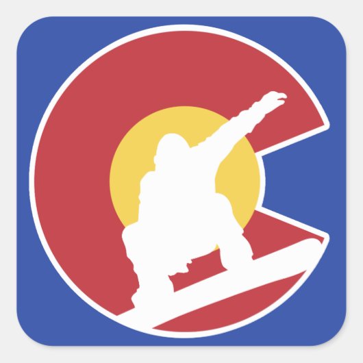 Sticker Carré Colorado Snowboard (Devant)