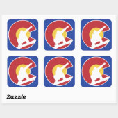 Sticker Carré Colorado Snowboard (Feuille)