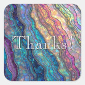 Sticker Carré Coloré Abalone Ondes Ondes Personnalisées (Devant)