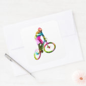 Sticker Carré Coloré Downhiller (Enveloppe)