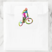 Sticker Carré Coloré Downhiller (Sac)