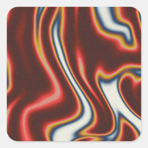 Sticker Carré Coloré, fluide et liquide collant d'encre en marbr
