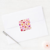 Sticker Carré Colorful Blooms Pattern (Enveloppe)