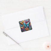 Sticker Carré Colorful Butterfly  (Enveloppe)