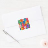 Sticker Carré Colorful cats (Enveloppe)