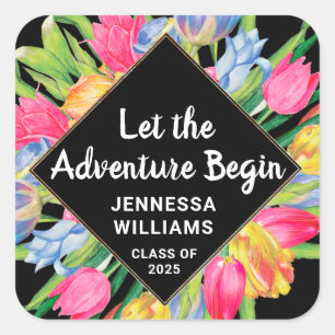 Sticker Carré Colorful Class of 2025 Inspirational Graduation