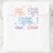 Sticker Carré Colorful Cursive Joyeux Motif d'anniversaire (Sac)