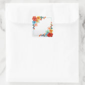 Sticker Carré Colorful Flowers Frame (Sac)