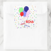 Sticker Carré Colorful Joyeux 60e Anniversaire Ballons (Sac)