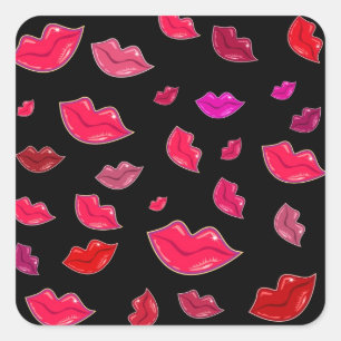 Sticker Carré Colorful lips