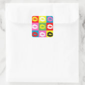 Sticker Carré Colorful lips (Sac)