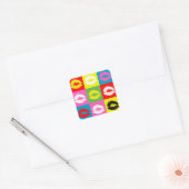 Sticker Carré Colorful lips (Enveloppe)