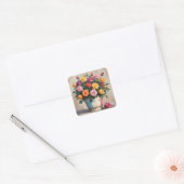 Sticker Carré Colorful roses bouquet (Enveloppe)
