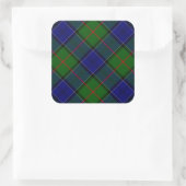 Sticker Carré Colquhoun tartan bleu vert plaid (Sac)
