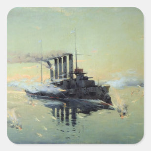 Sticker Carré Combat d'Askold de croiseur