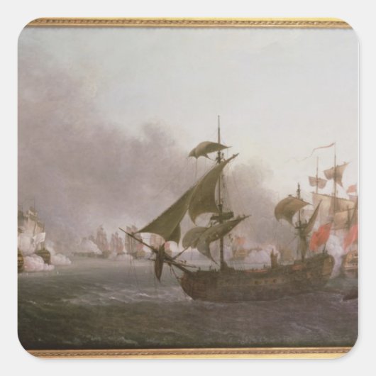 Sticker Carré Combat naval au large de l'île de Grenade (Devant)