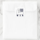 Sticker Carré Combattre, combattre, combattre, gagner (Sac)