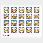 Sticker Carré Comic Book Ready to POP! Baby shower (Feuille)