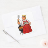Sticker Carré Commandant de grill BBQ (Enveloppe)