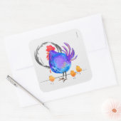 Sticker Carré COMMANDE DE CUISSON d'aquarelle poulet (Enveloppe)